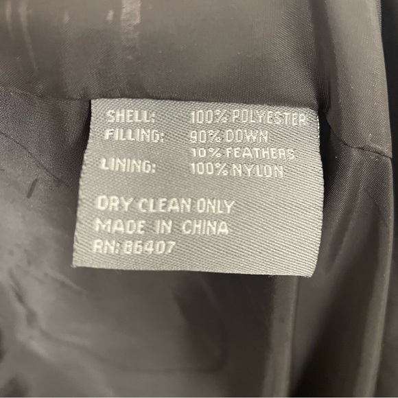 Jessie G. Puffer Coat Down Fur Belt Black Women’s Size L - Picture 4 of 16